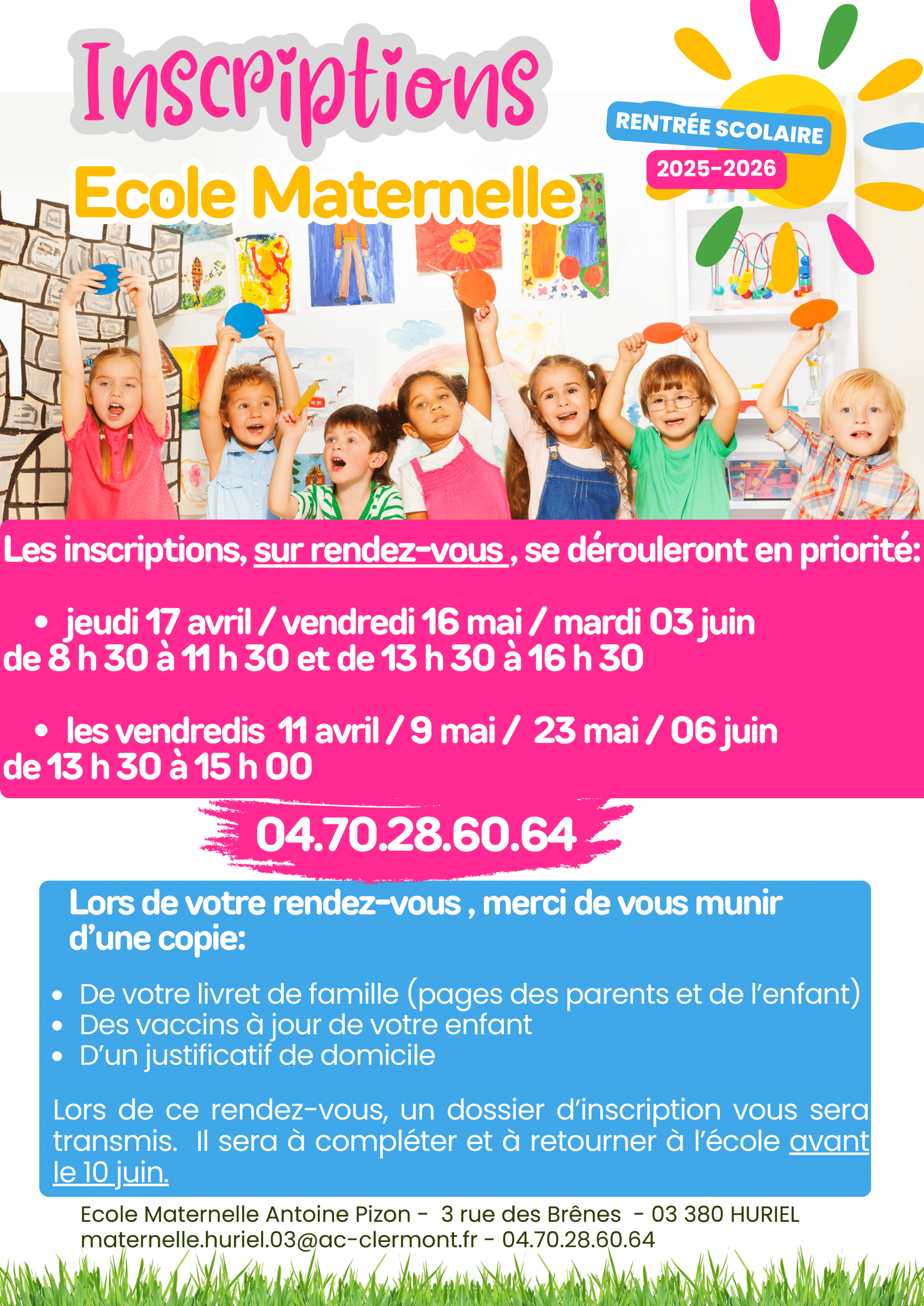 Inscriptions école maternelle 2025.2026