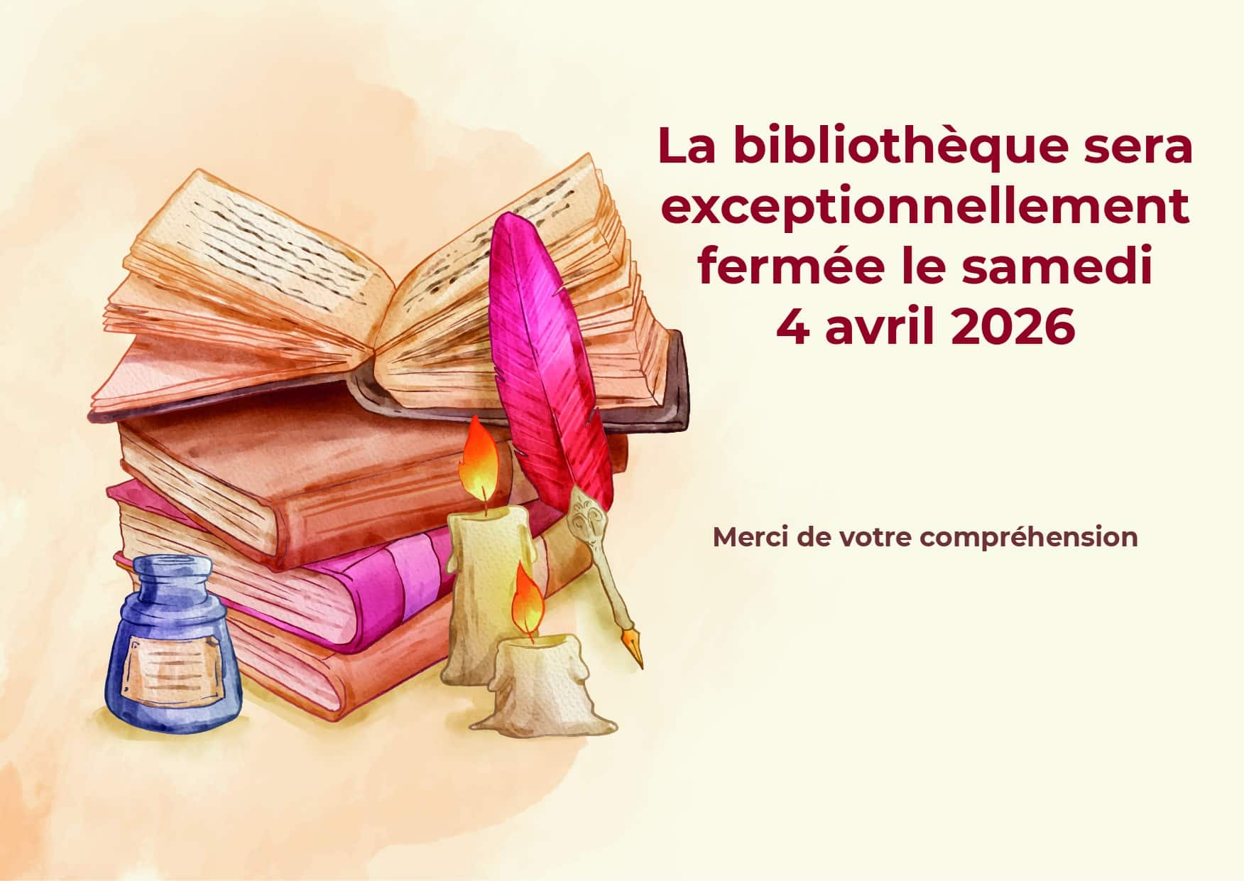 fermeture bibliothèque 4 avril