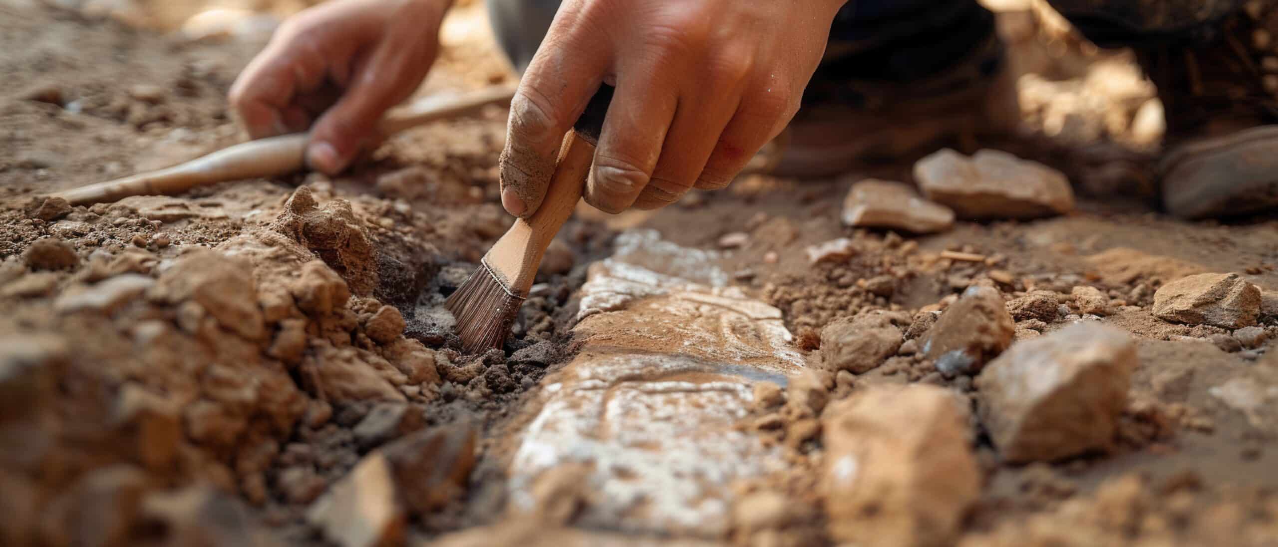 archaeologist-brushing-ancient-artifact-dig-site