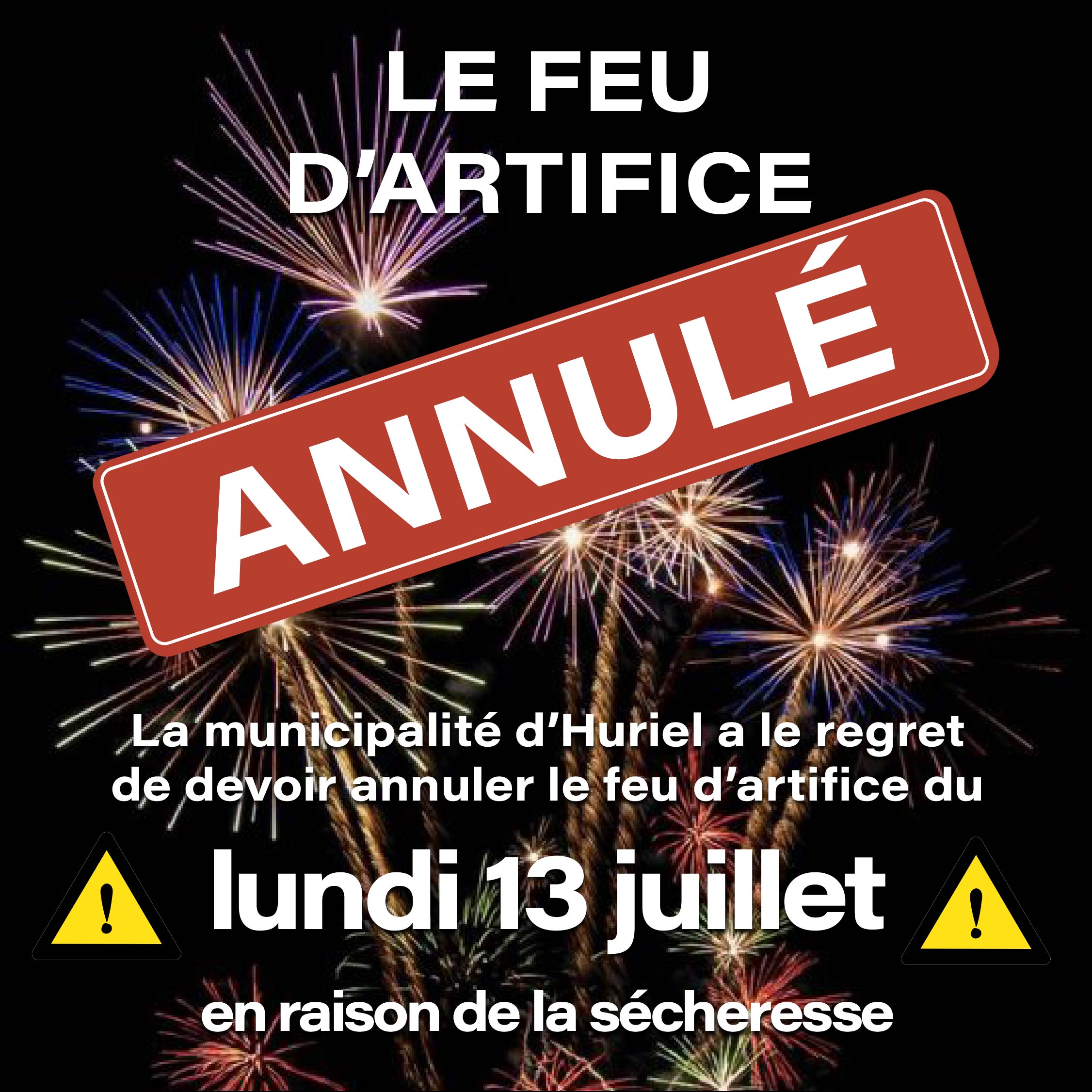 annulation feu artifice